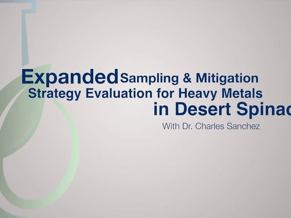 Embedded thumbnail for Expanded Sampling &amp; Mitigation Strategy Evaluation for Heavy Metals in Desert Spinach
