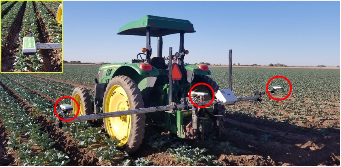 Figure 4-7-4. Proximal spectral electronic sensing to characterize plant vigor and possibly modify sidedress N application.